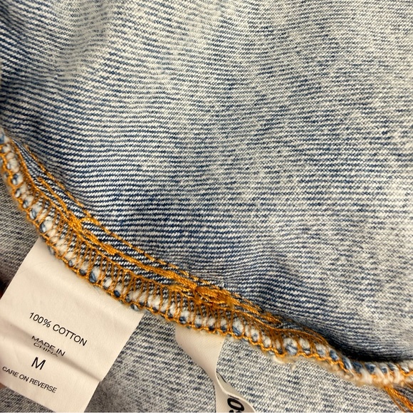 Happy Nature Womens Acid Wash Boxy Cropped Denim Jacket Oversized M 90s Grunge - Picture 14 of 14